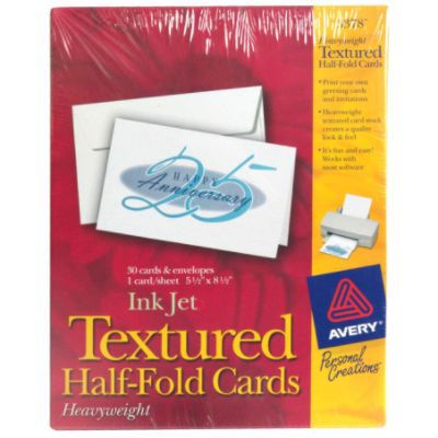 Ink Jet Textured Half-Fold Cards 30 cards & envelopes