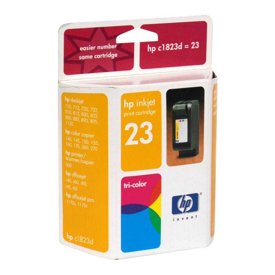 HP hp invent Inkjet Print Cartridge, Tri-Color 23, 1 cartridge