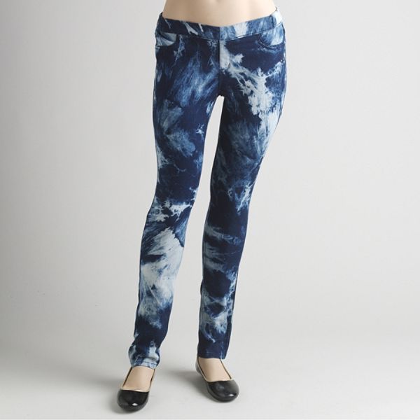 Southpole Plus Bleach Spot Denim Look Leggings