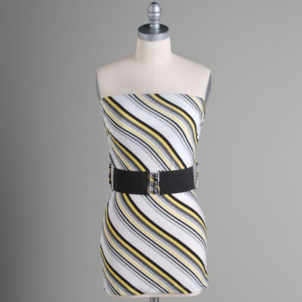 Ultra Flirt Juniors Striped Belted Tube Top