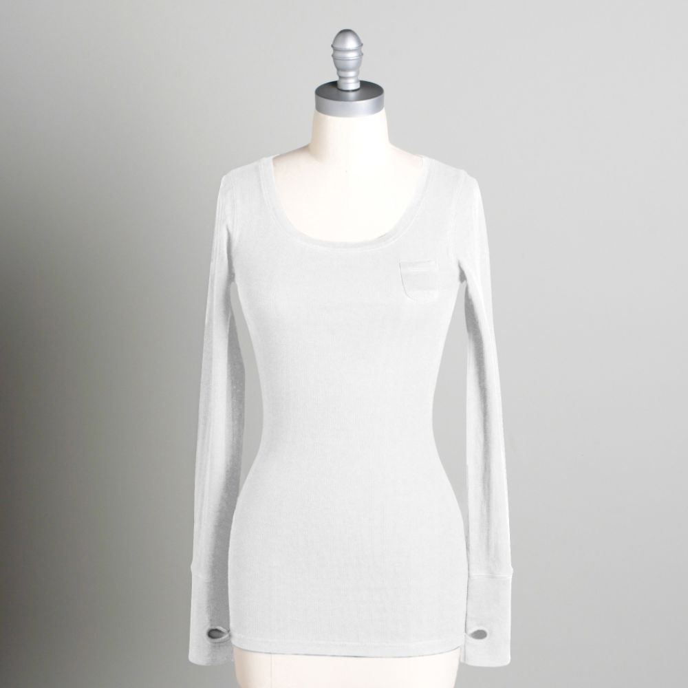 One Step Up Junior's Round Neck Thumbhole Pocket Tee