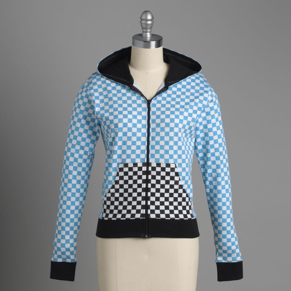 Pink Cookie Junior's Mixed Checker Print Hoody
