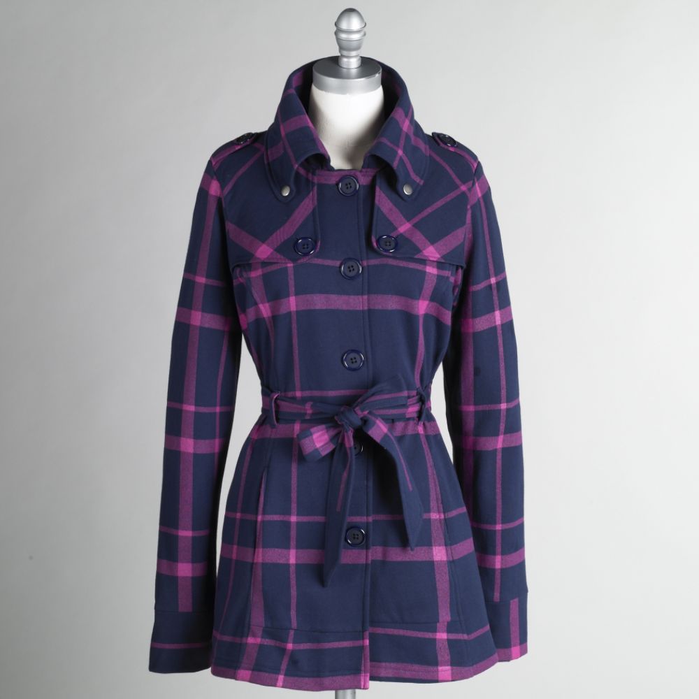 Self Esteem Junior's Plaid Trench Coat