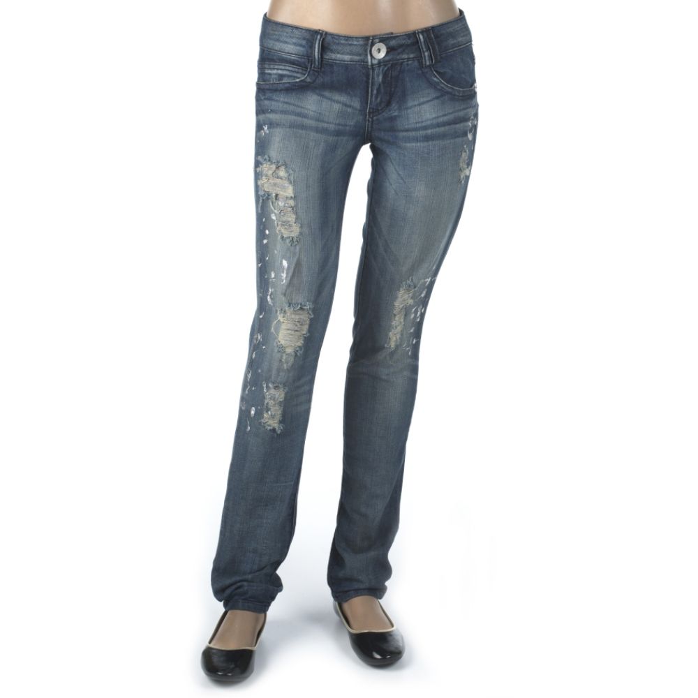 Rewind Destructed Paint Splatter Skinny Jean