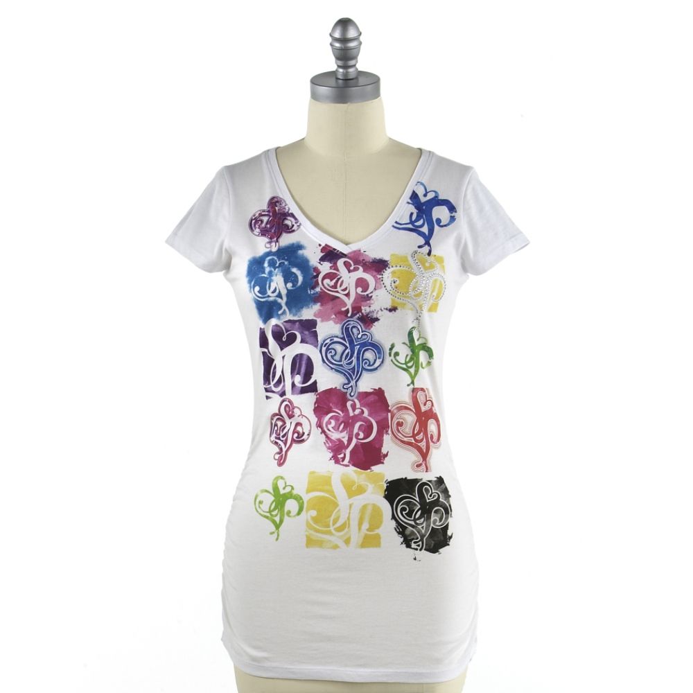 Southpole Rouched V Neck Tee