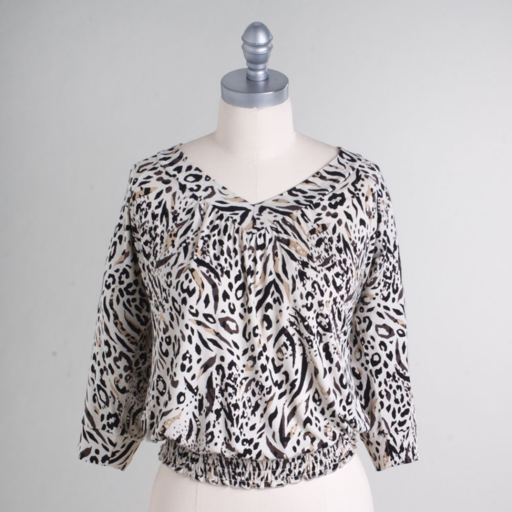 American Star Junior's Printed Double V-Neck Top Multi