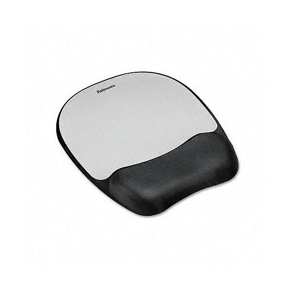 Fellowes Mouse Pad With Wrist Rest Nonskid Back Silver 020V043897065000P Fellowes FEL9175801