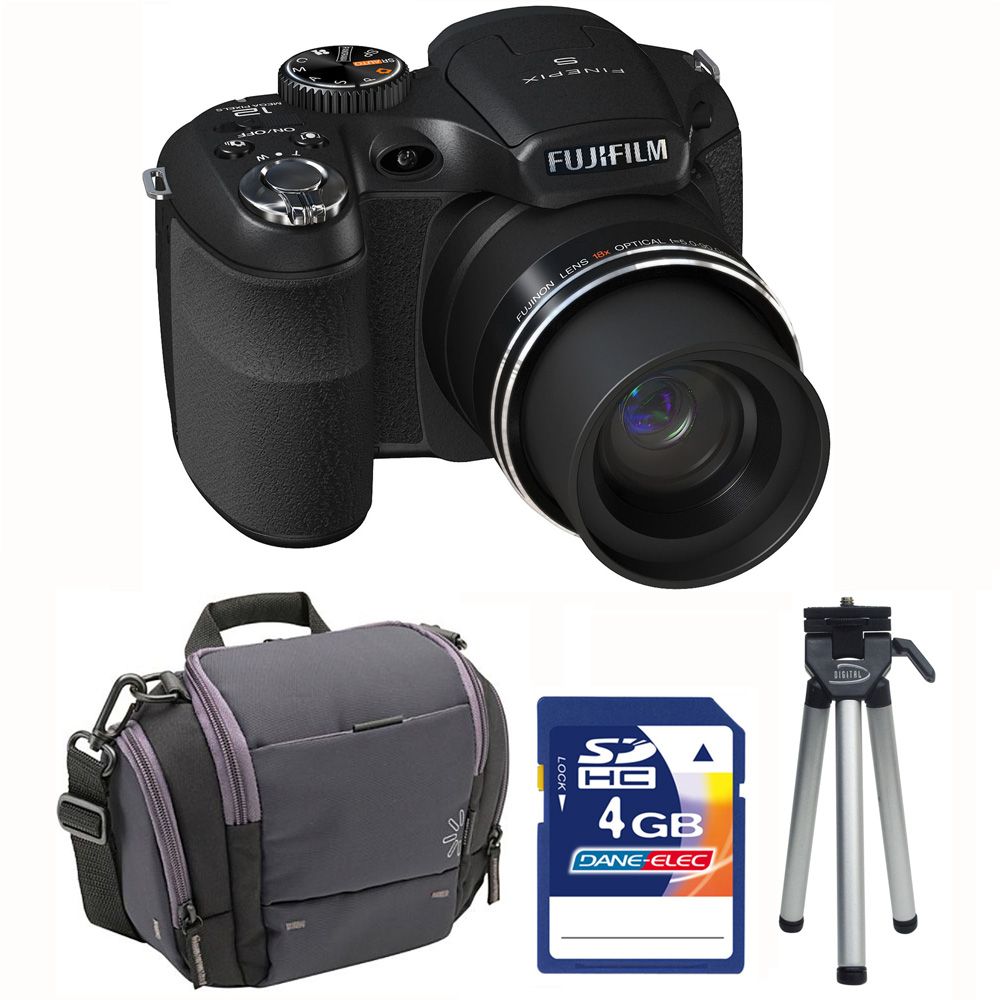 Fuji FinePix S1800 Black 12MP Digital Camera, Large Carry Case, 