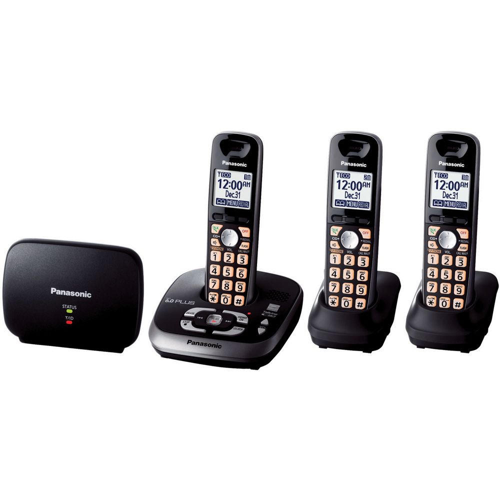 Panasonic KX-TG4053B DECT 6.0 1.9 GHZ Plus Expandable Digital Cordless Phone/Answering System with 3 Handsets