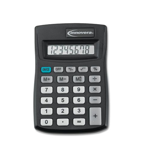 Innovera Pocket Sized 8 Digit Calculator Black