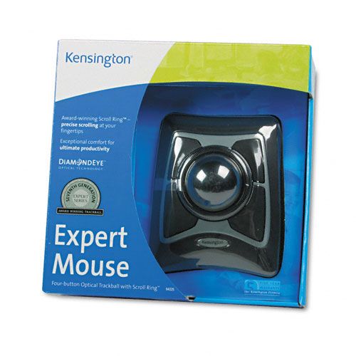 Kensington Trackball Expert Mouse, ScrollRing, Black/Silver