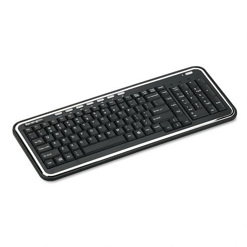 Kensington Black/Silver Slim Type Standard Keyboard, 104 Keys