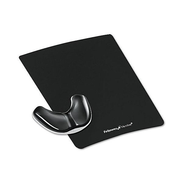 Fellowes Gel Gliding Palm Support With Mouse Pad, Black