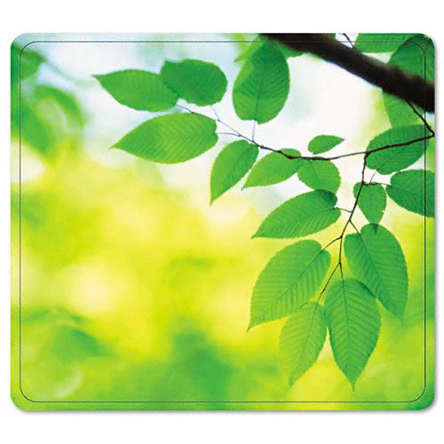 Fellowes Recycled Mouse Pad  Nonskid Base  7 5 x 9  Leaves