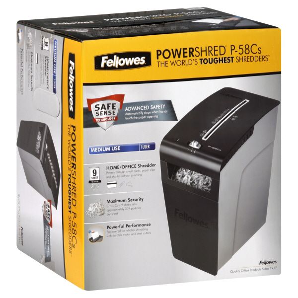 Fellowes Shredder Powershred P 58Cs Medium Use 1 shredder