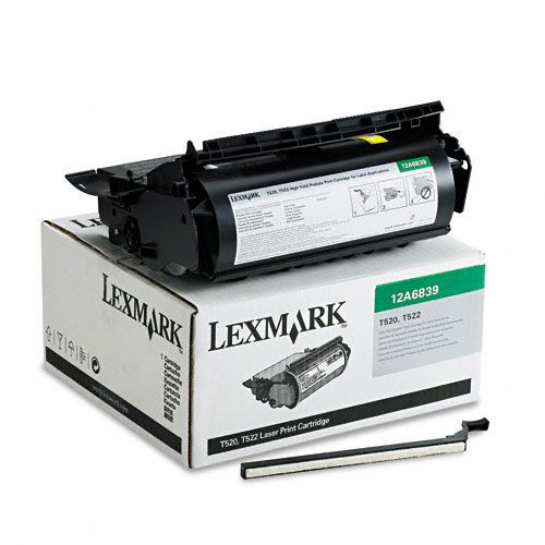 Lexmark 12A6839 Laser Cartridge, High-Yield, Black