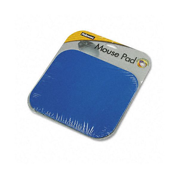 Fellowes Blue Polyester Mouse Pad, Nonskid Rubber Base, 9x8
