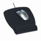 Foam Mouse Pad w/Wrist Rest, 6-7/8 x 8-5/9, Black