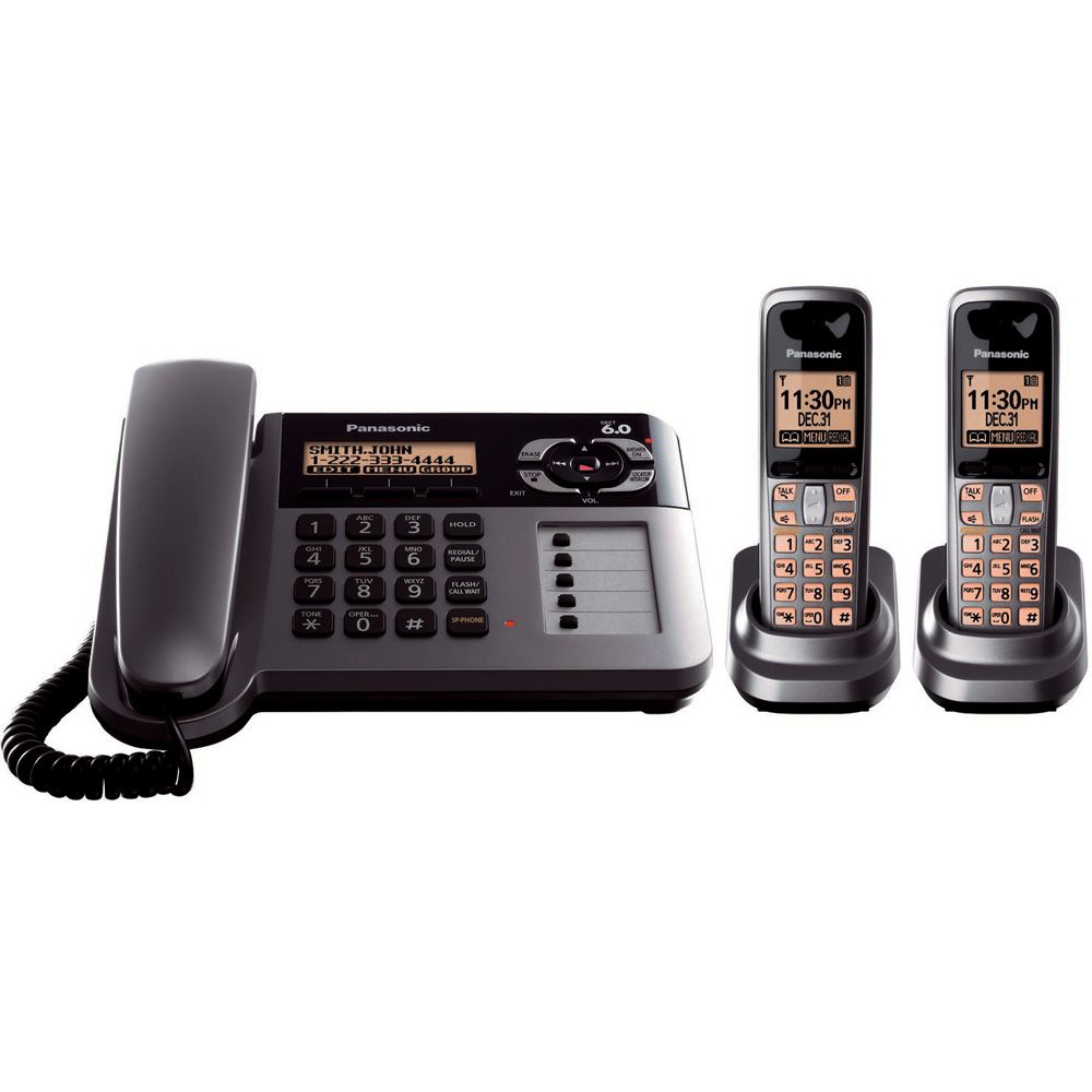 Panasonic KX-TG1062M DECT 6.0 Expandable Digital Cordless Phone/Answering System with 2 Handsets at Sears.com