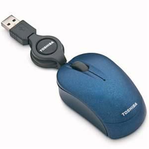 Toshiba Retractable Mini Mouse-Blue