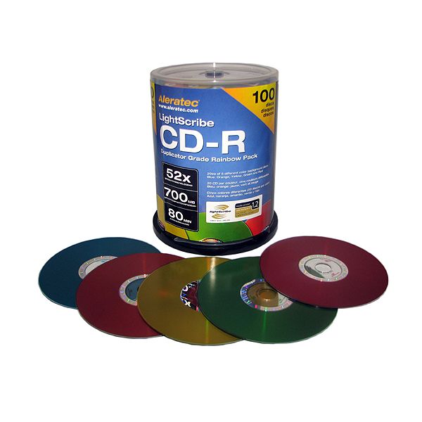 Aleratec Cd-r Lightscribe V1.2 Duplicator Grade Rainbow 100-pack 110117
