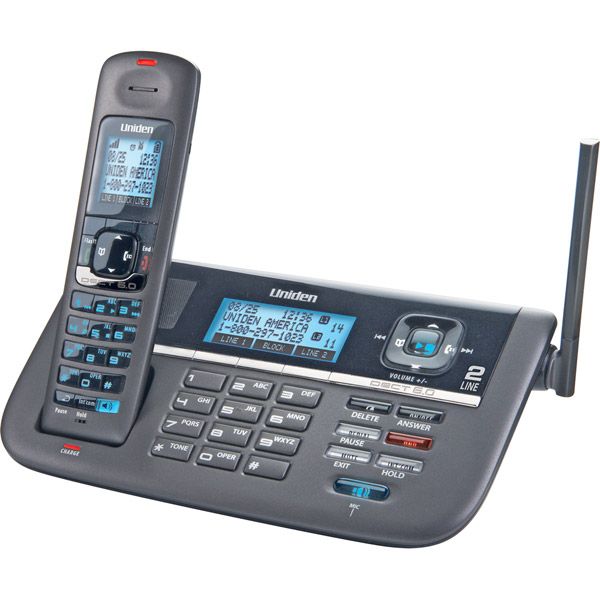 Uniden Dect 6.0 2-Line Expandable Cordless Telephone With Dual Key Pad, Digital Answering System And Caller ID -  1 Handset- DECT4086