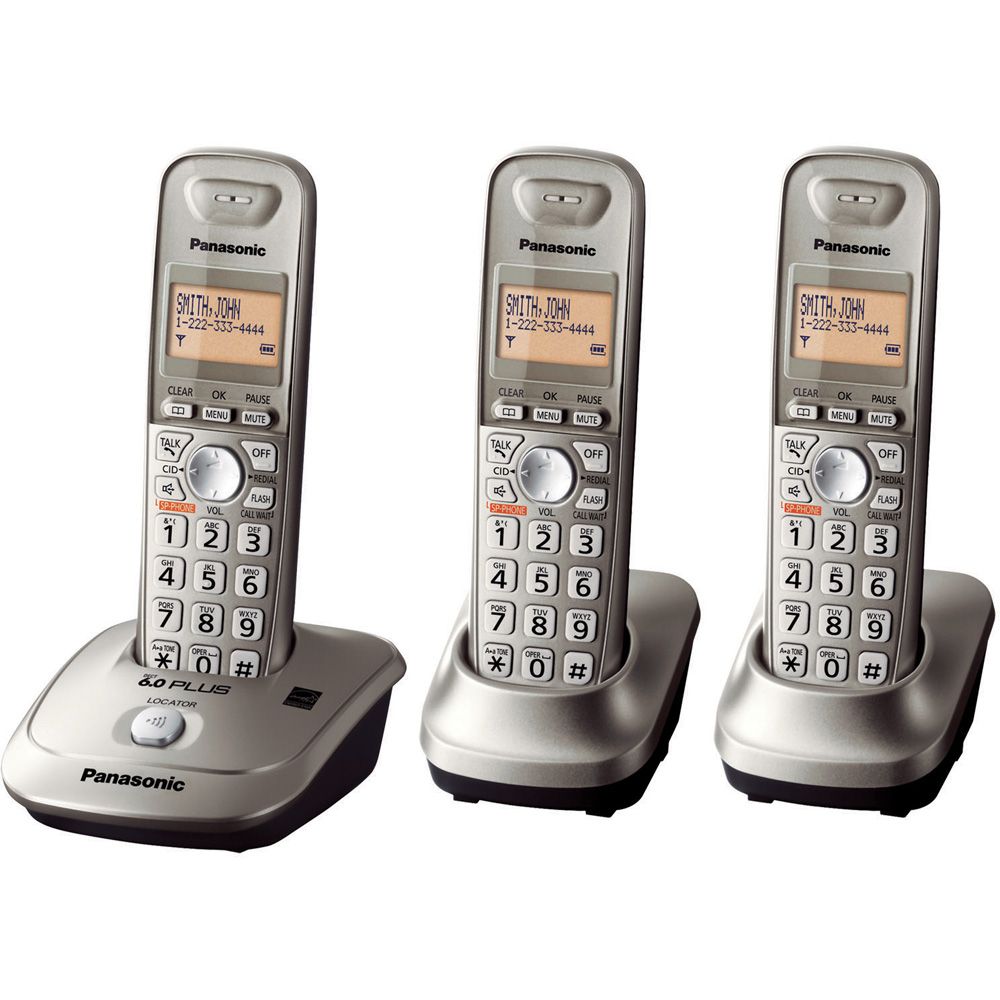 Panasonic KX-TG4013N DECT 6.0 Plus 1.9 GHZ Expandable Digital Cordless Phone with 3 Handsets