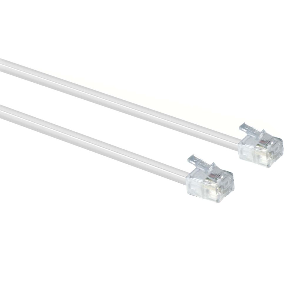 Philips 25 Ft. Phone Line Cord, White