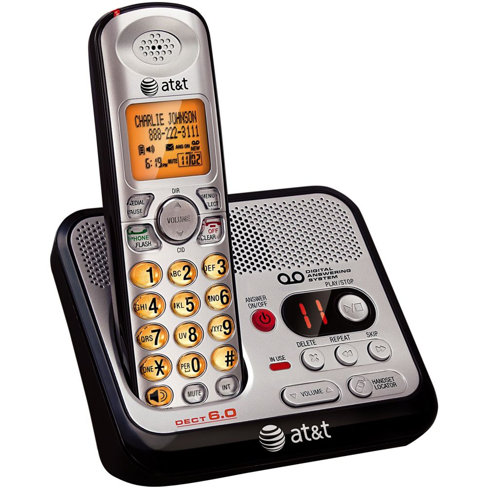 AT&T DECT 6.0 Single Handset Cordless Phone w/ Digital Answering System