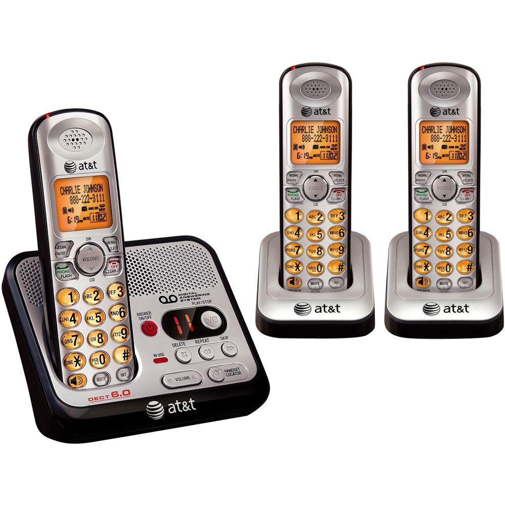 AT&T DECT 6.0 3-Handset Cordless Phone w/ Digital Answering System