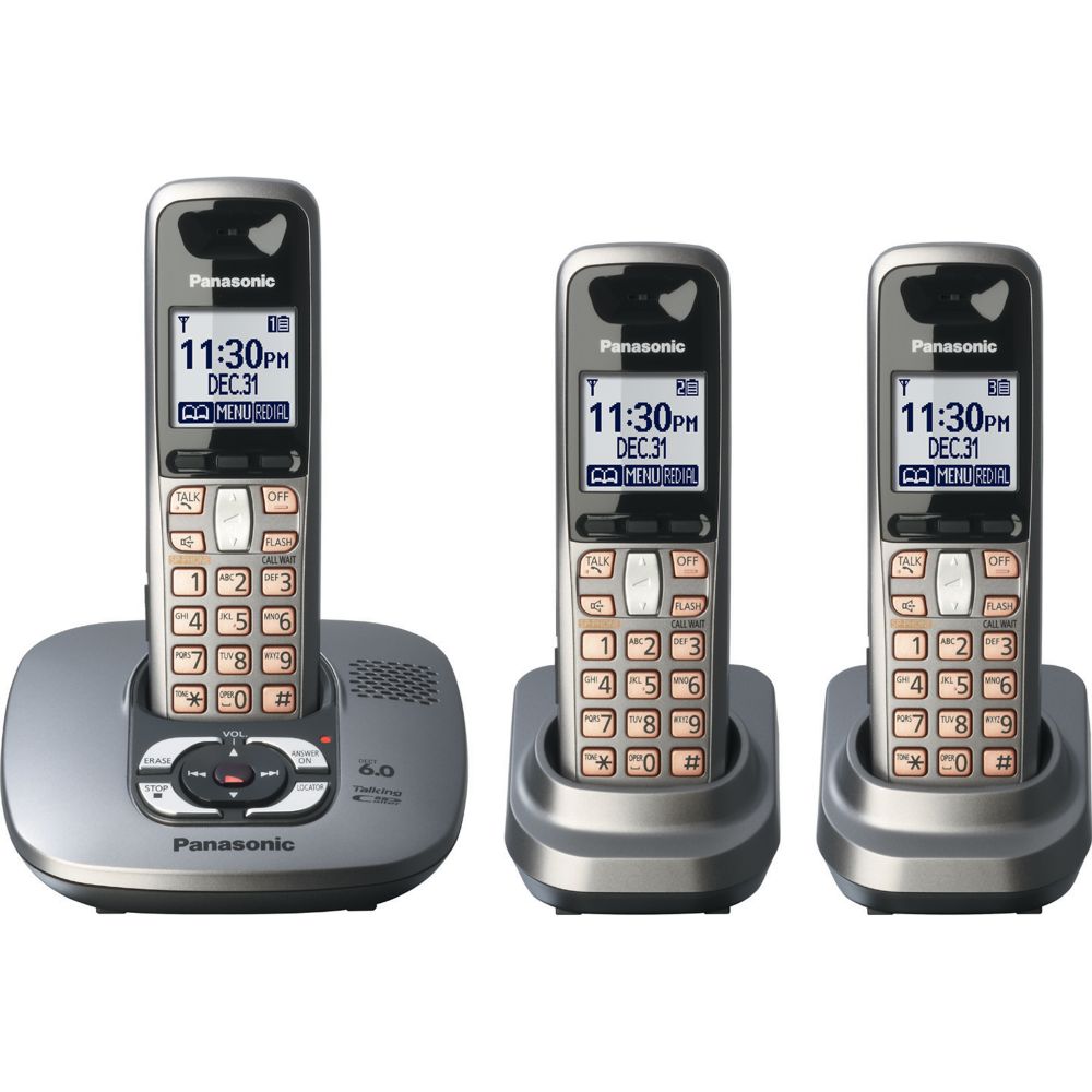Panasonic DECT 6.0 Cordless Phone System w/ 3 Handsets & Answering