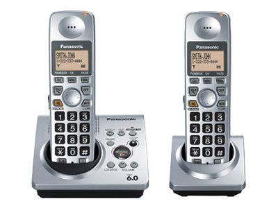 Panasonic Expandable Digital Cordless DECT 6.0 Phone System w/Answering and 2 Handsets