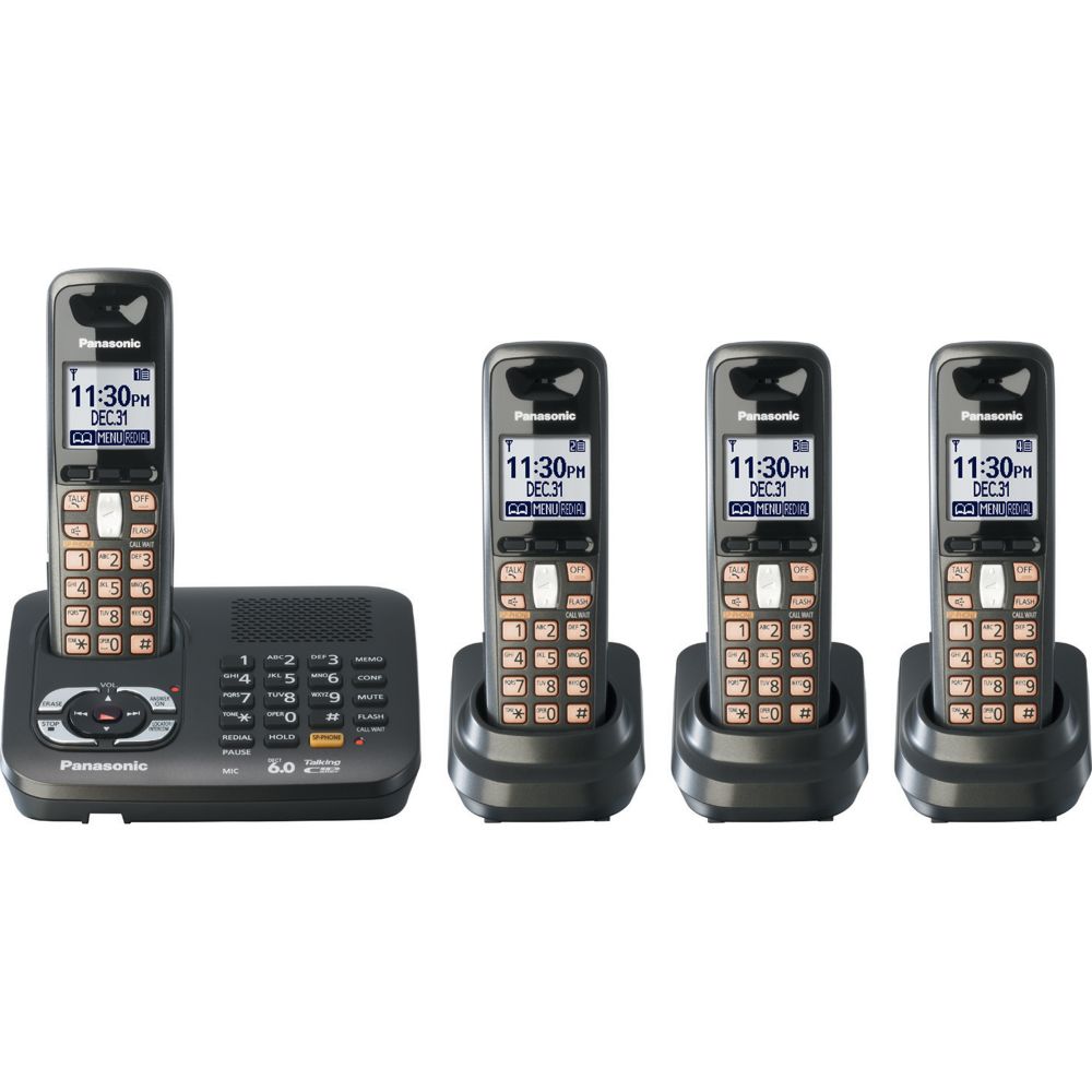 Panasonic DECT 6.0 Cordless Phone System w/ 4 Handsets & Answering System