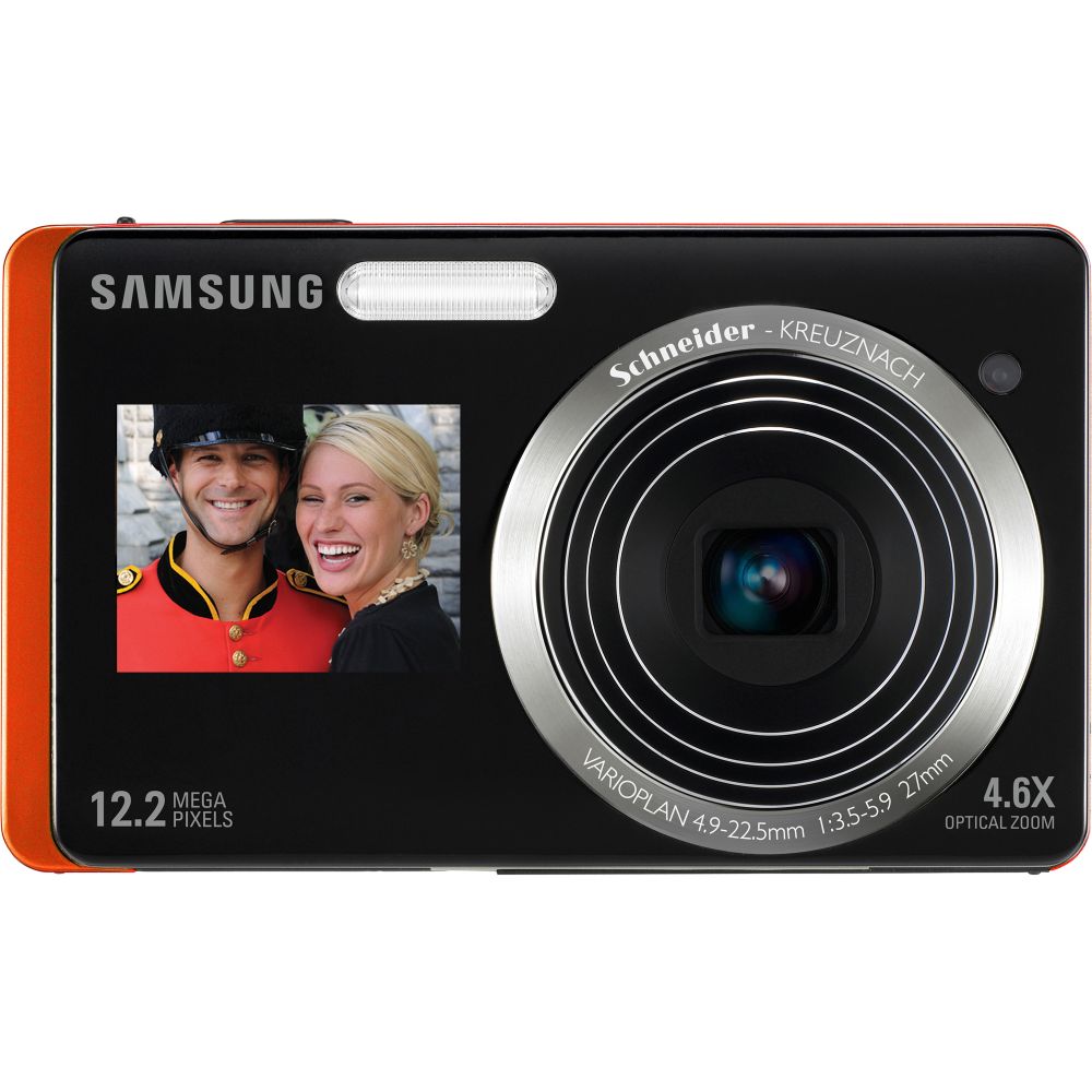 Samsung EC-TL225ZBPOUS DualView 12.2 Megapixel Digital Camera 4.6X Optical Zoom w/ 3.5" Dual LCD Screen - Orange