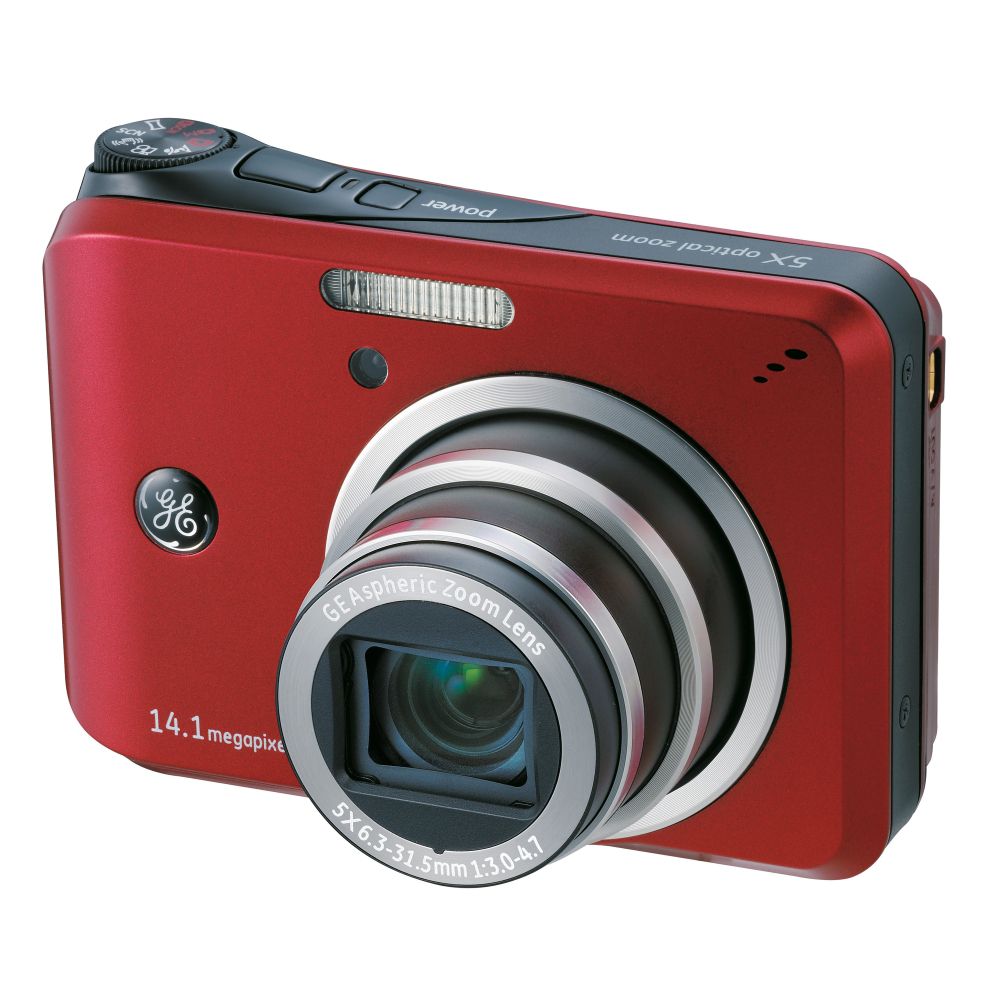 GE A1455 14.1 Megapixel 5X Optical Zoom Digital Camera - Red
