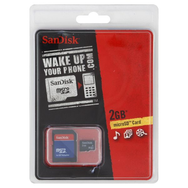SanDisk MicroSD Card, 2GB, 1 card