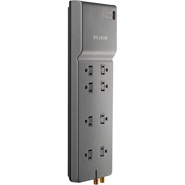 Belkin 8-Outlet Surge Protector With Telephone And Coax Protection