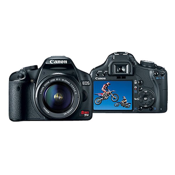 Canon 3818B002 Rebel 15.1 Megapixel Digital SLR Camera 18-55mm f/3.5-5.6 IS Lens w/ 3" Screen - Black