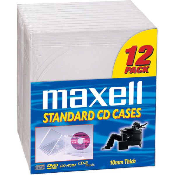 Maxell CD Jewel Cases - 12 Pack, Standard