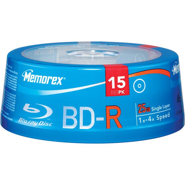 Memorex BD-R Blu-ray Recordable Disc-15 Spindle