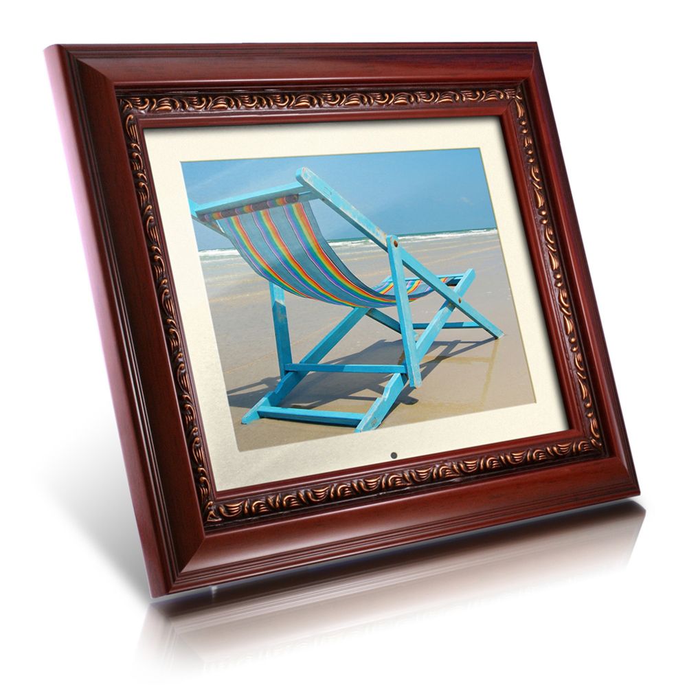 Aluratek 10.5" Digital Photo Frame w/ 256MB Memory, Brown