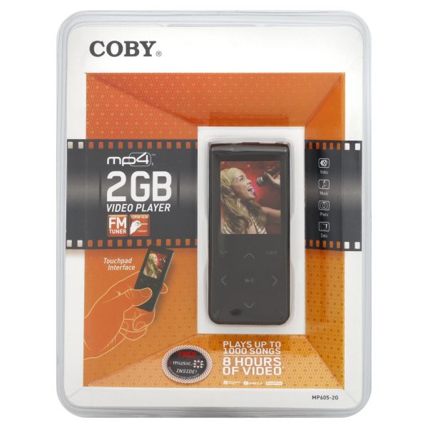 Coby Electronics - 2GB MP3 & Video Player w/ Touchpad Control