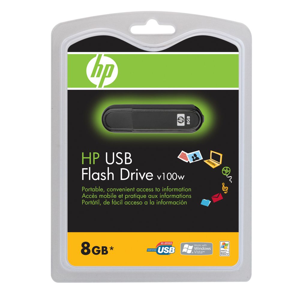 Hewlett-Packard HP V100W 8GB USB 2.0 Flash Drive