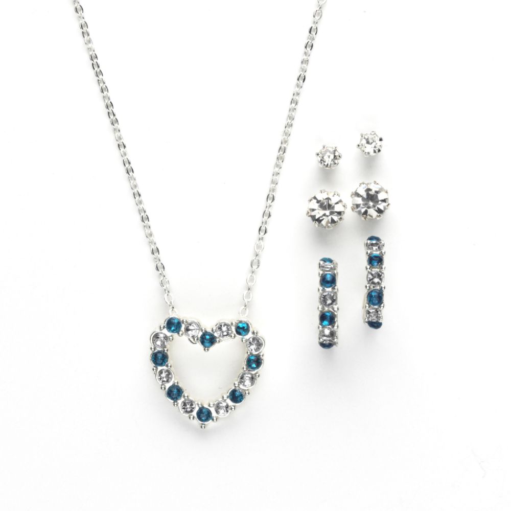 Covington 4 Piece Necklace & Earring Heart December Birthstone