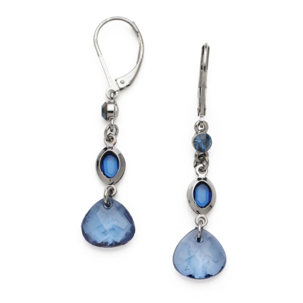 1928 Silvertone, Blue Long Stone Drops