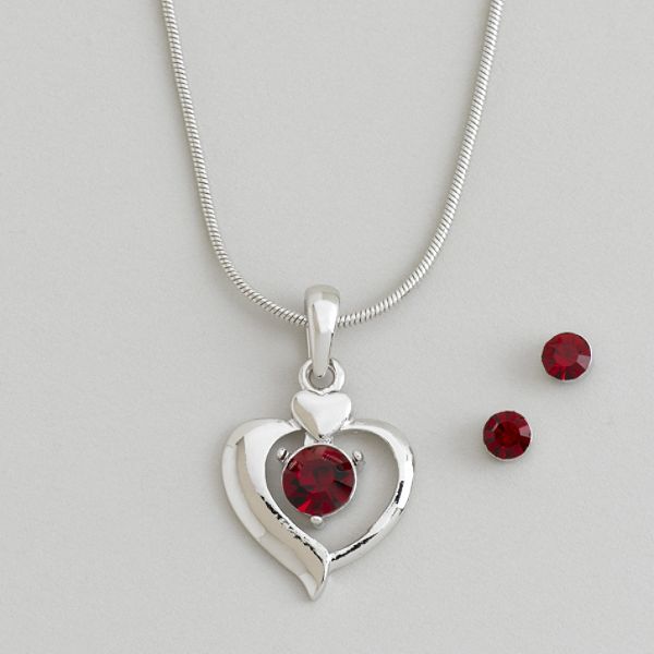 Covington 2-piece Birthstone Heart And Earring Set