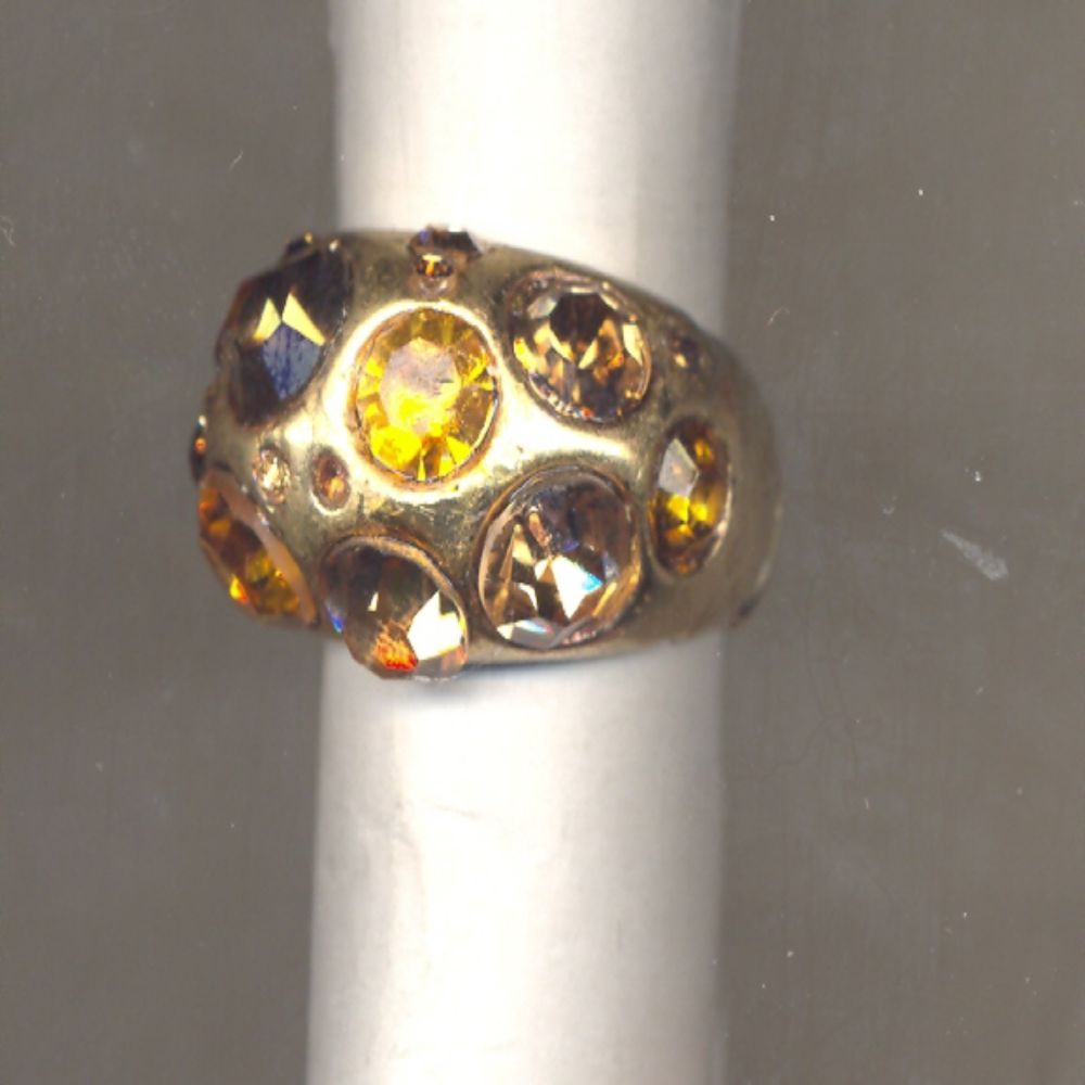 Apostrophe Goldtone/Amber Multi-Stone Stretch Ring at Kmart.com