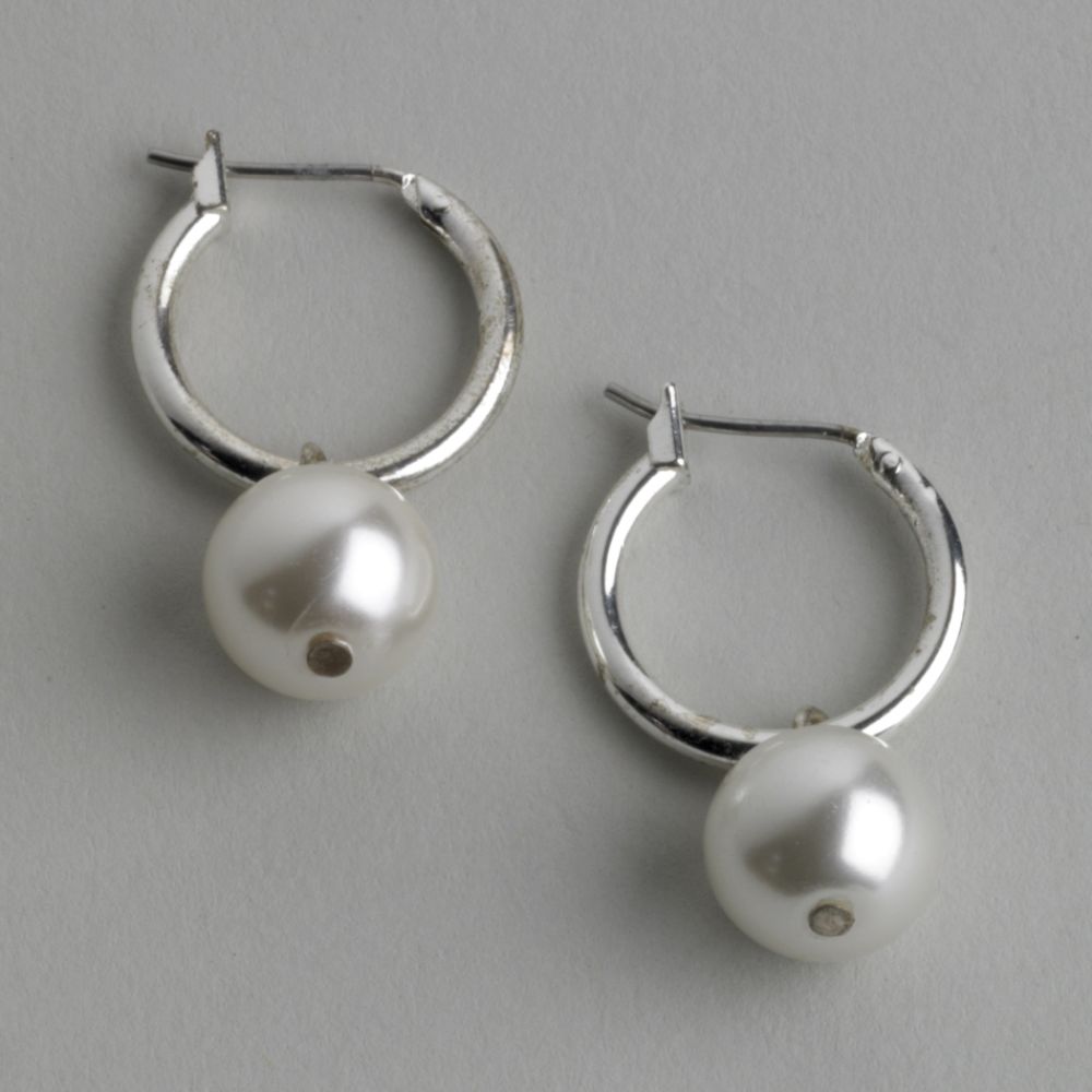 Vittorio Small Hoop And Faux-pearl Drop Earrings