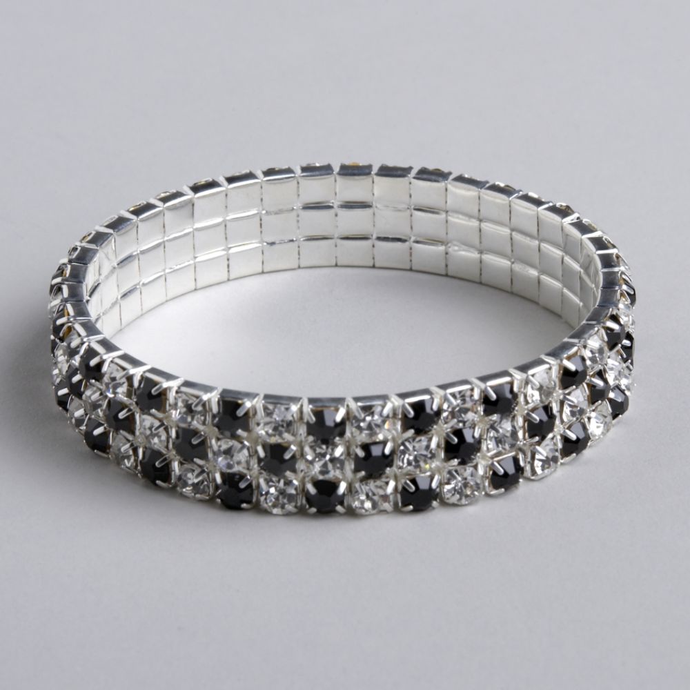 Metaphor Triple-Row Crystal and Stone Bracelet