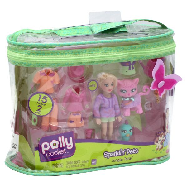 Polly Pocket Play Set, Sparklin' Pets, Jungle Tails, 1 play set
